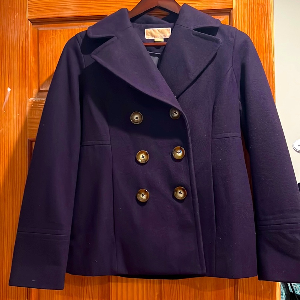 Michael Kors purple wool coat size small